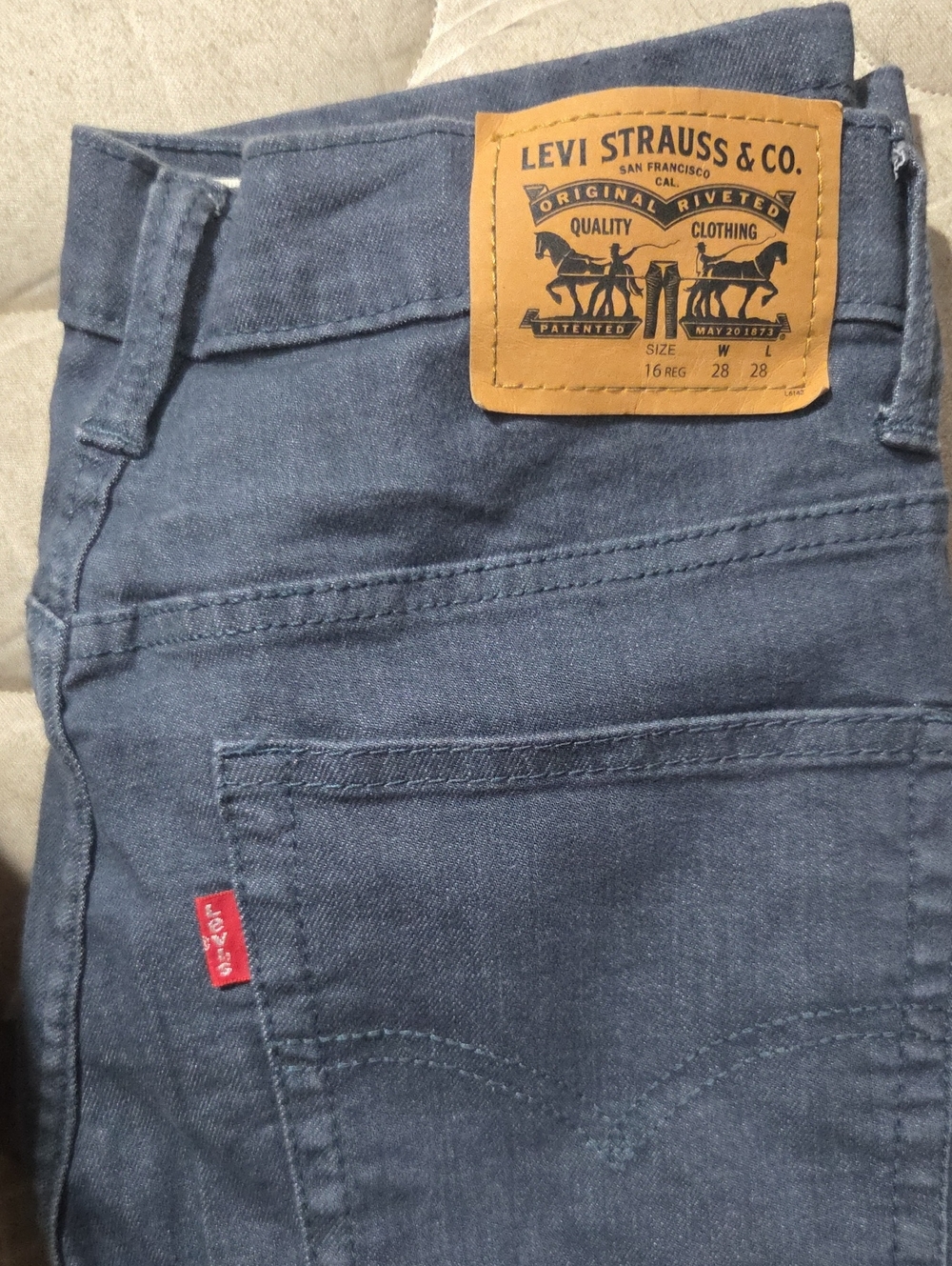 Levi's Young Men's Dark Blue Slim Jeans with Leather Patch